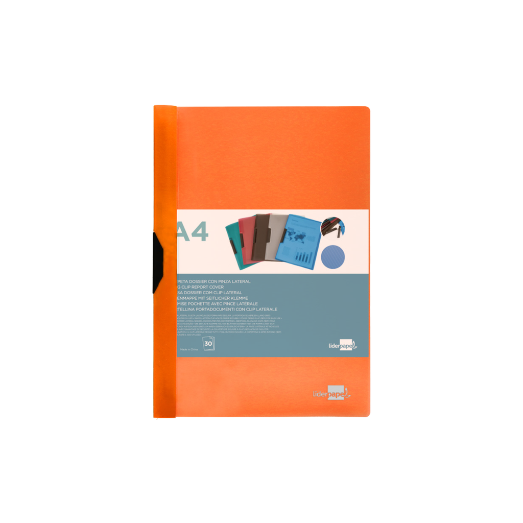 Bolsa Dossier com Clip Lateral Din A4 Cores Opacas