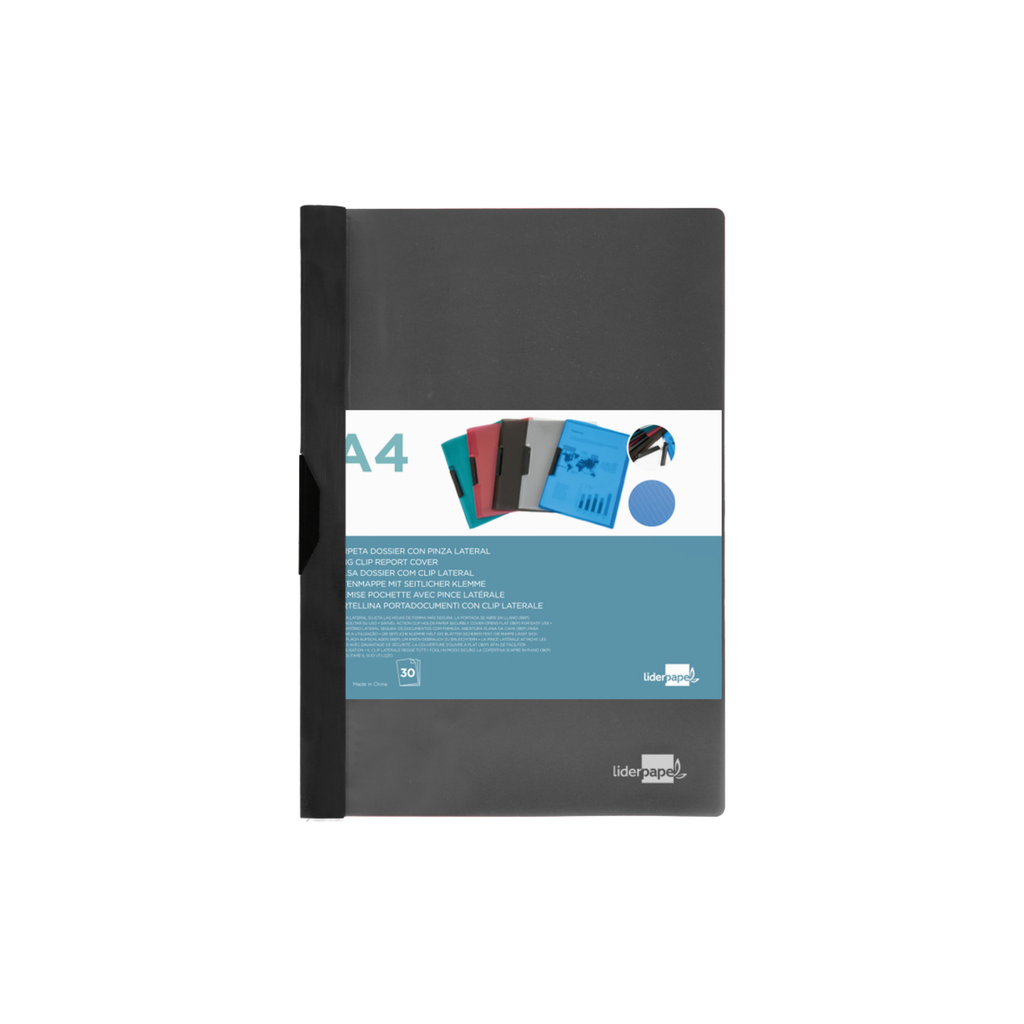 Bolsa Dossier com Clip Lateral Din A4 Cores Opacas