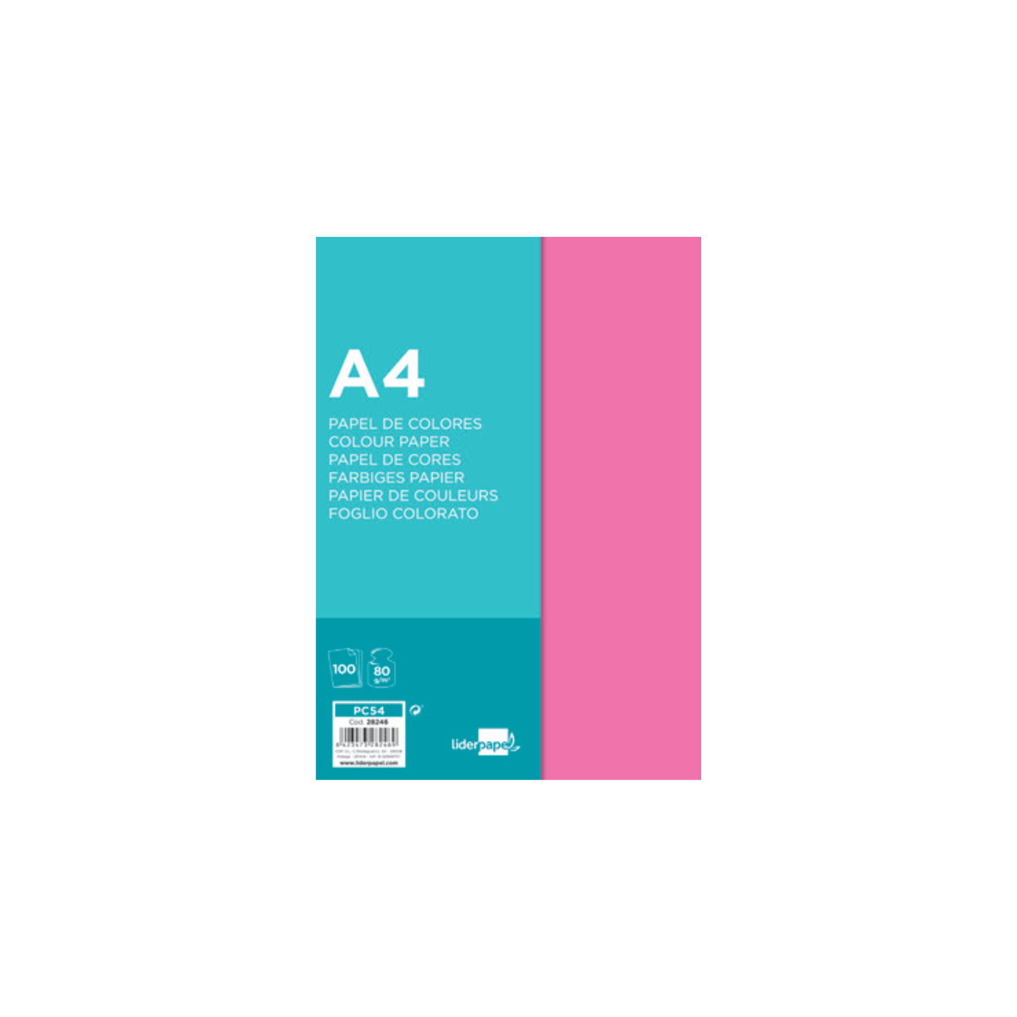 Papel de Cor 80 g/m². Embalagem Monocolor