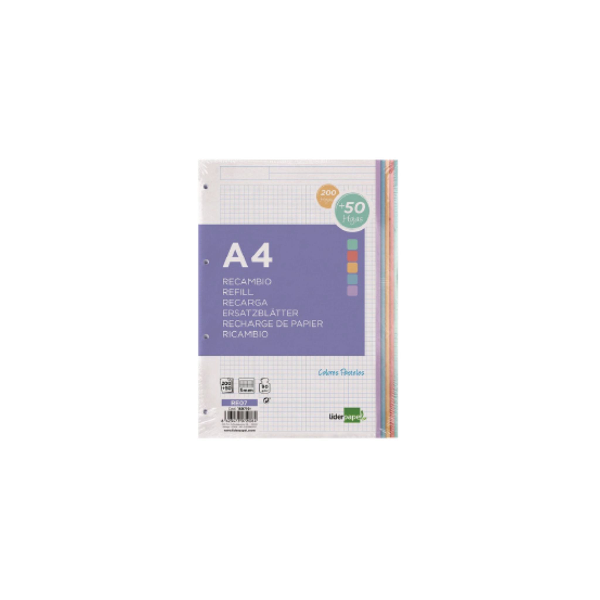 Recarga de Anéis 90g/ m² 200+50 Folhas