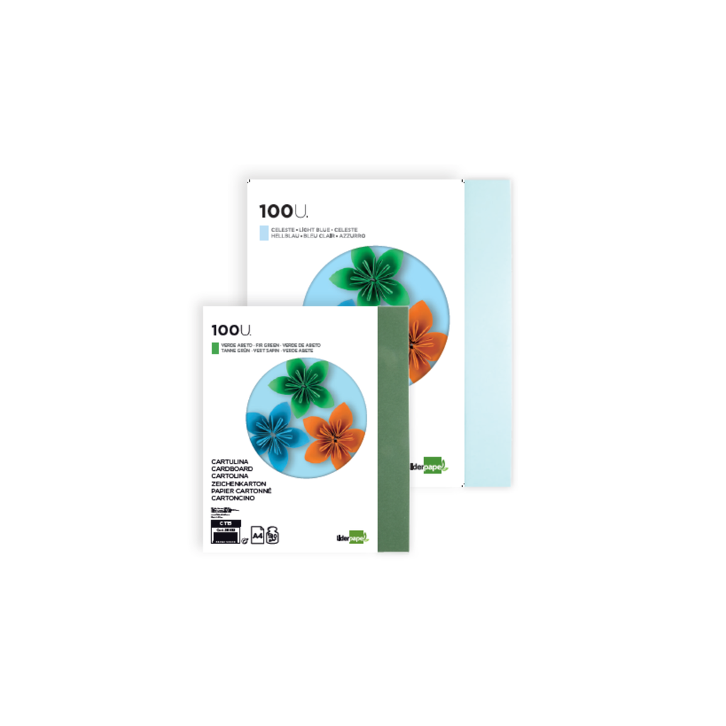 Cartolina 180 g/m². Packs Monocolor em A4