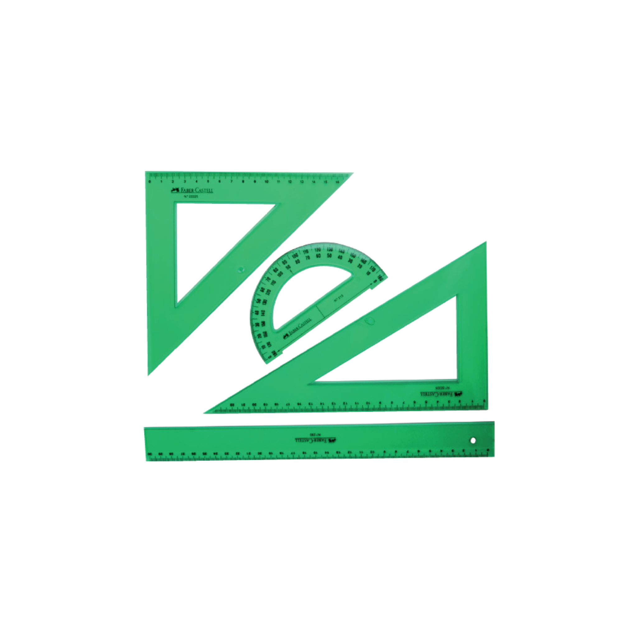 Conjunto de Réguas de Plástico Verde
