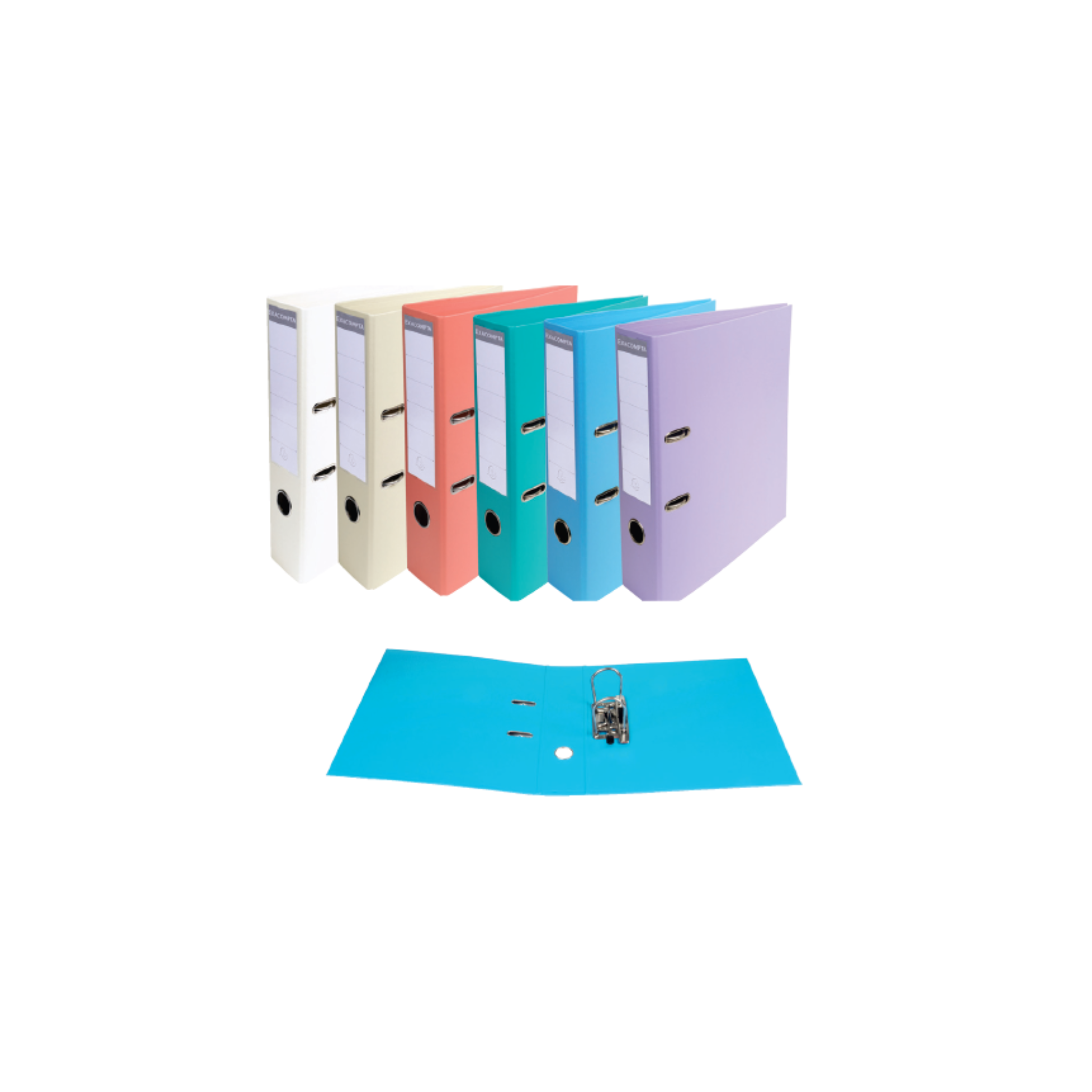 Pasta de Arquivo de Alavanca em Cartão Forrado PVC Cores Pastel