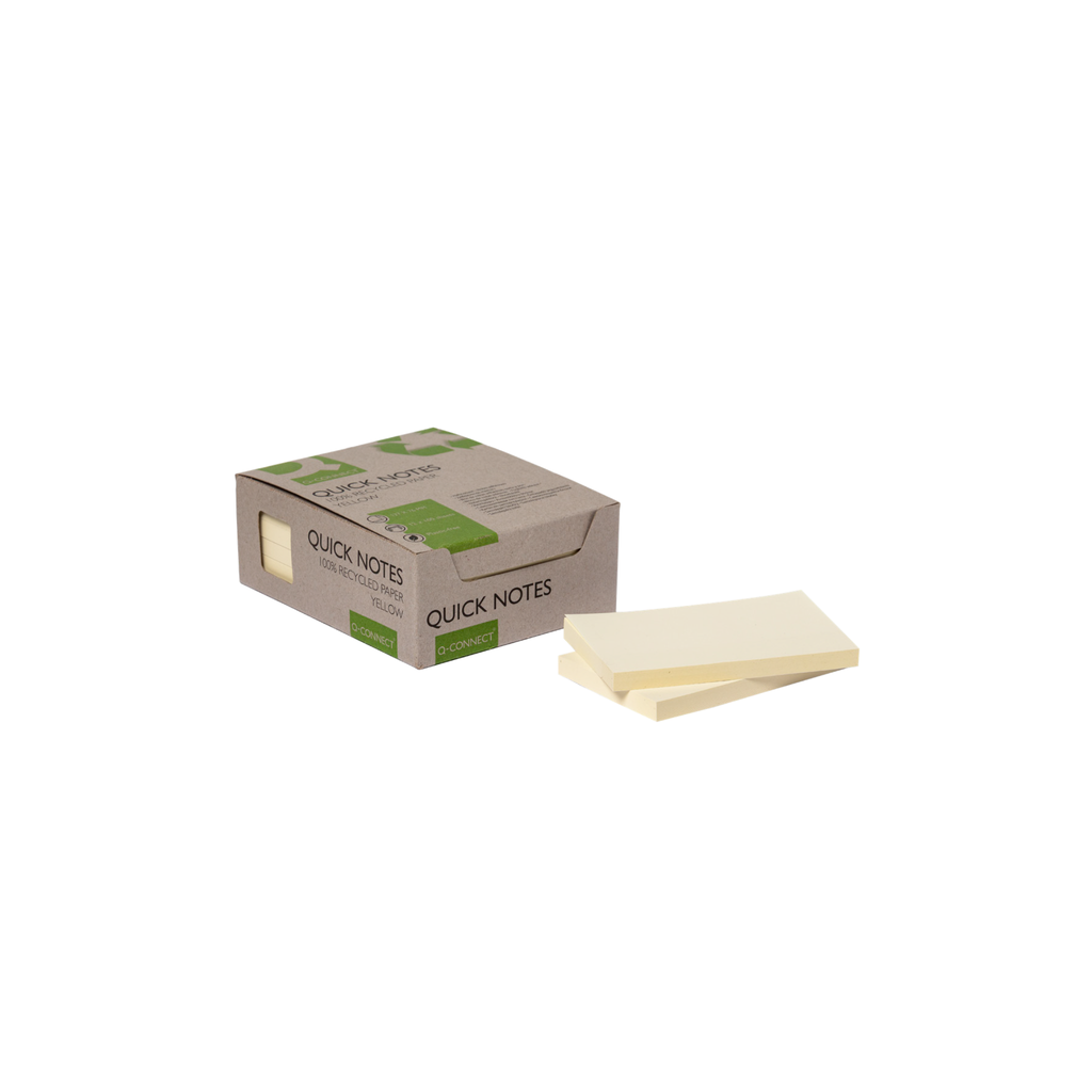 Blocos de Notas Adesivas de Papel Reciclado / Q-Connect