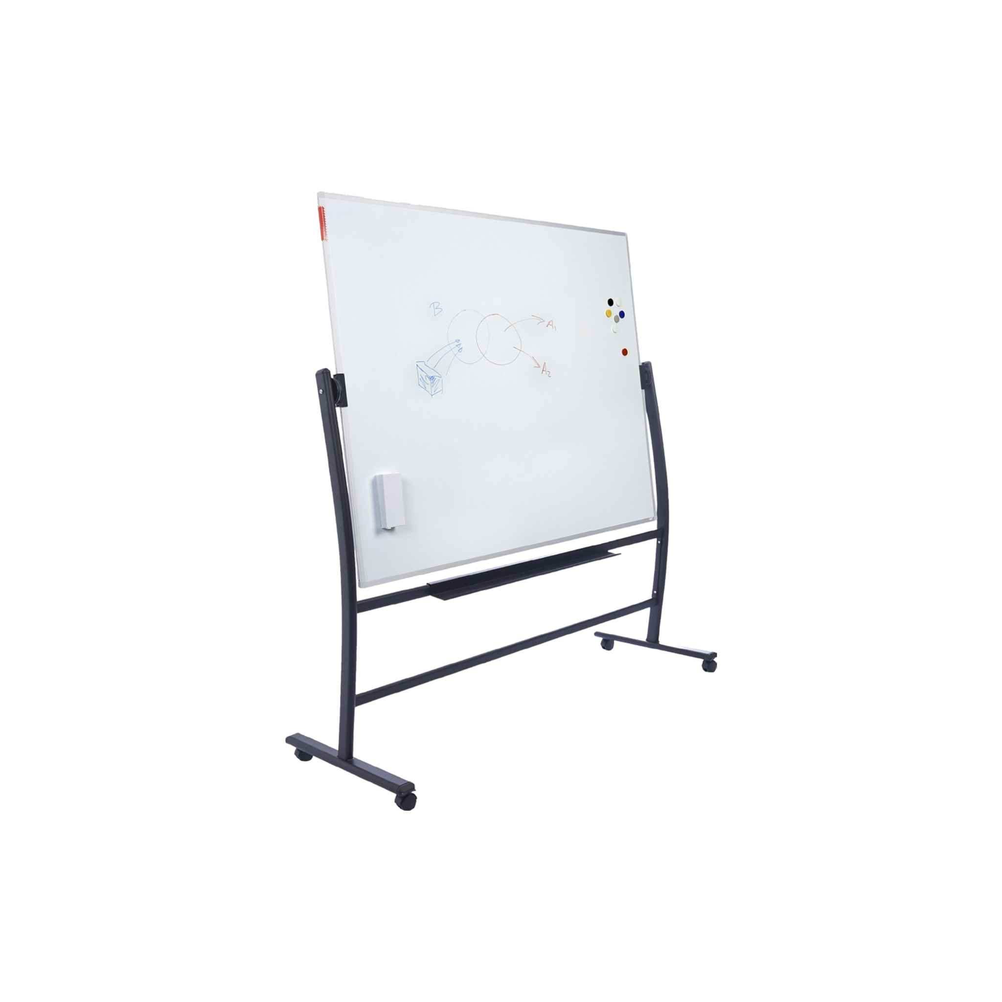 Quadro Branco Giratório Vitrificado Magnético com Moldura de Alumínio