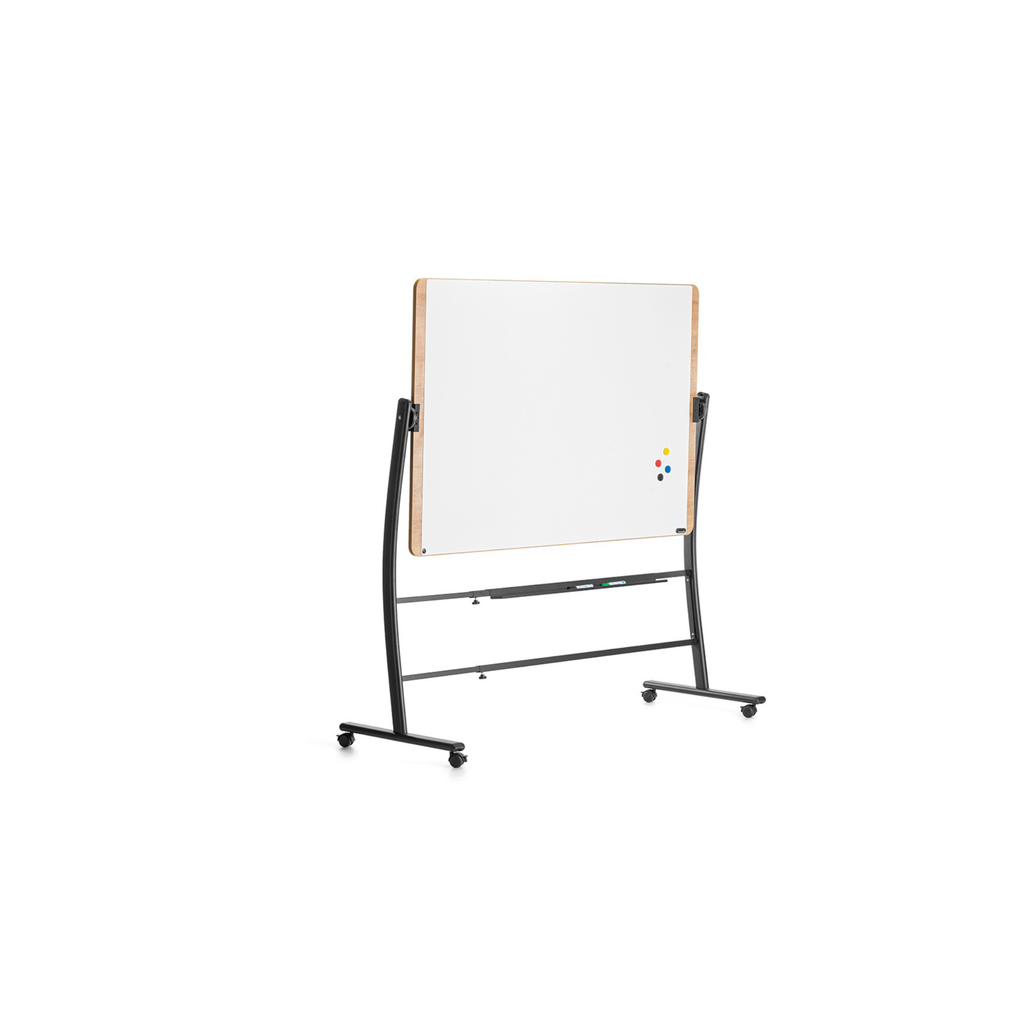 Quadro Branco Giratório Lacado Magnético com Moldura de Alumínio com Rodas