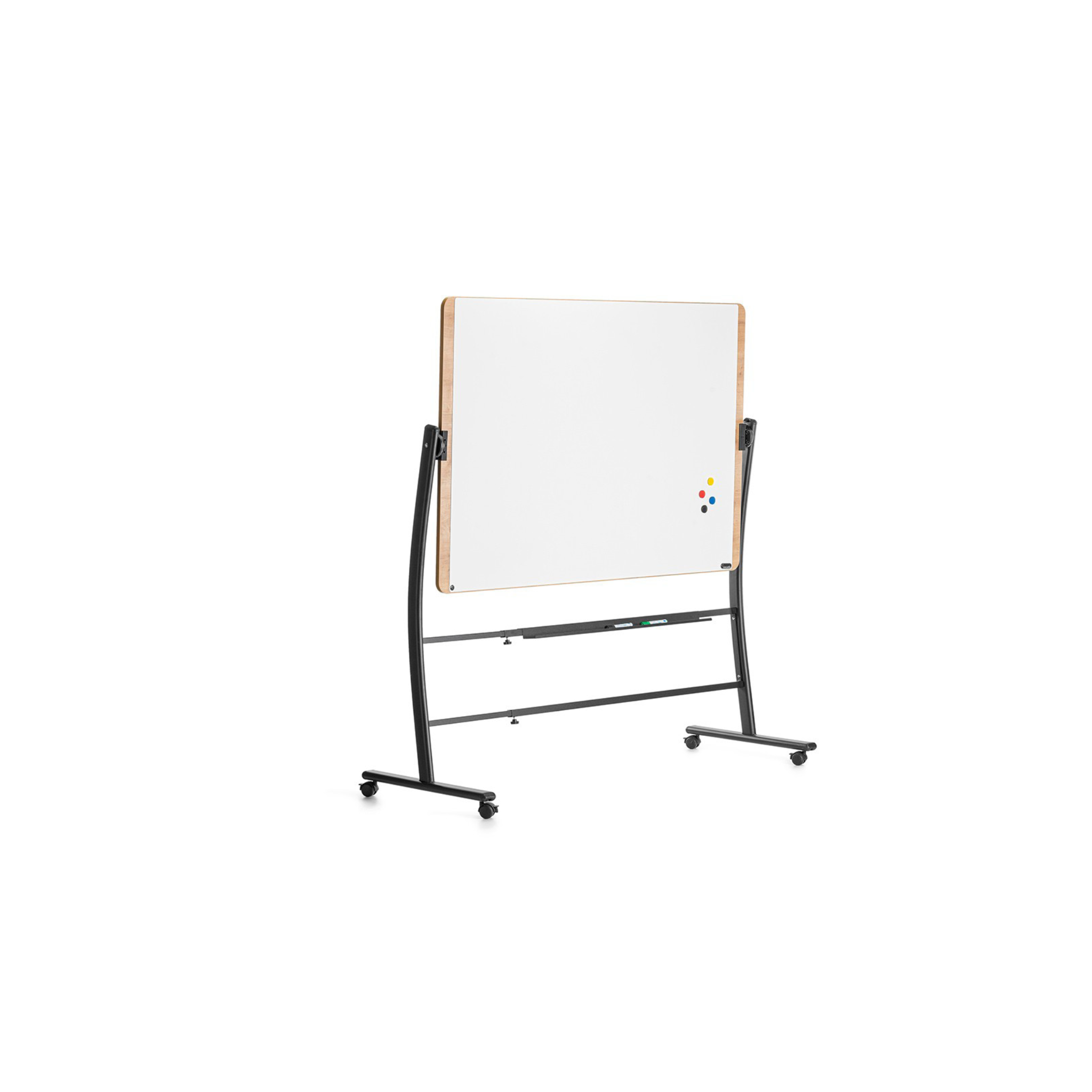 Quadro Branco Giratório Lacado Magnético com Moldura de Alumínio com Rodas