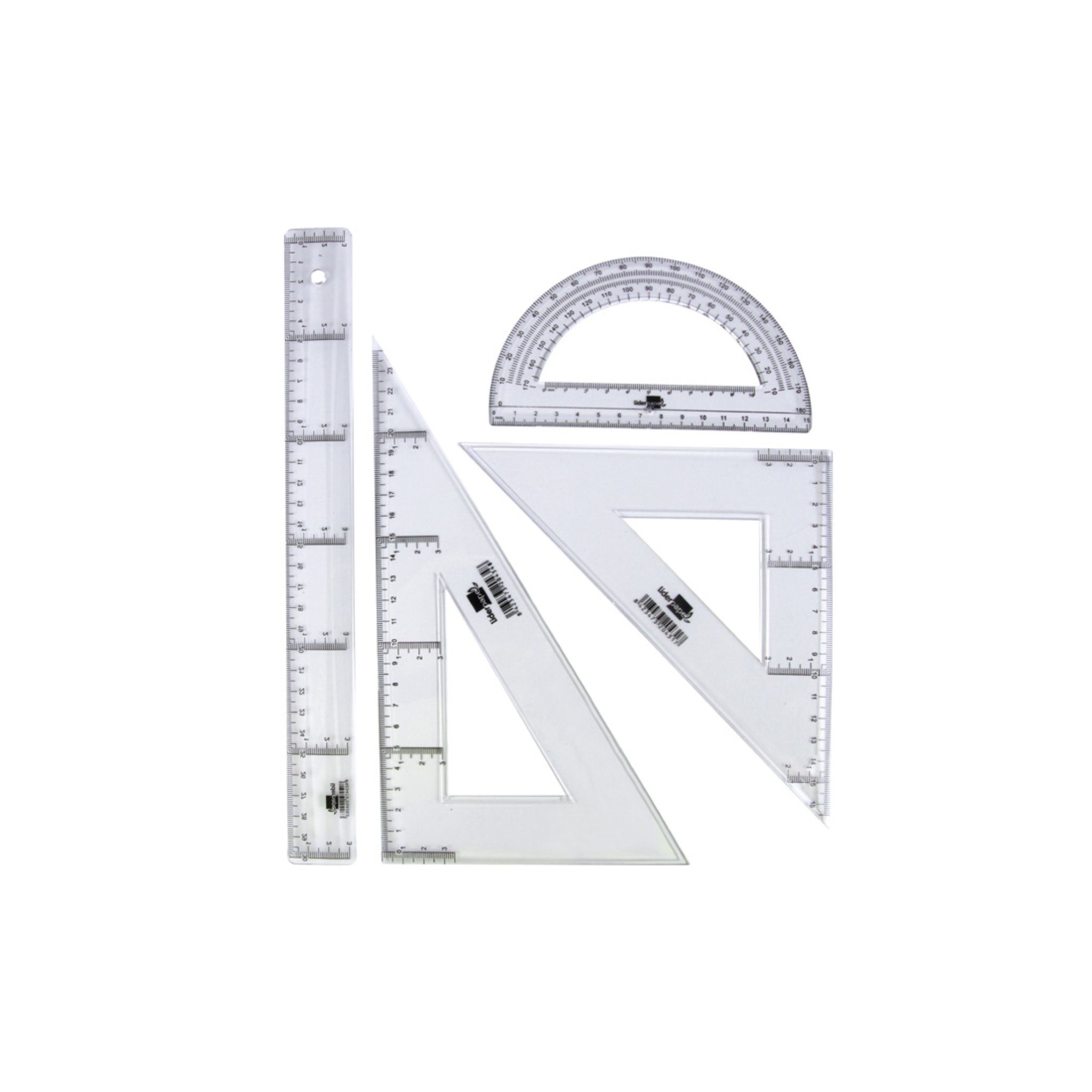 Conjunto de Réguas de Plástico Cristal / Liderpapel