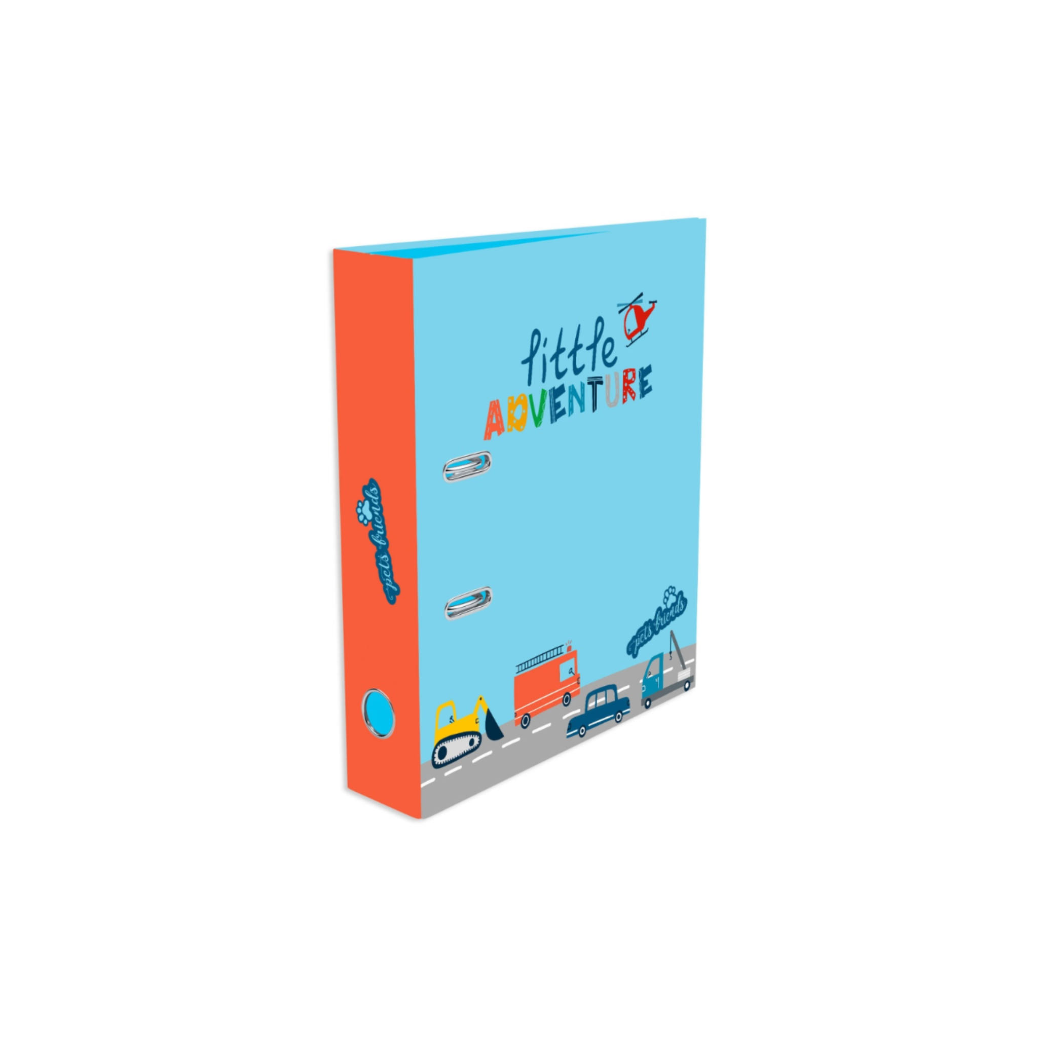 Dossier escolar A4 Pets Friends Kidventure World lombada larga 2 argolas sortido / Ambar