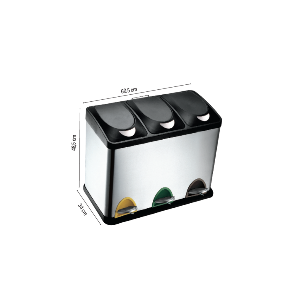 Contentor de Lixo Metálico com Pedal
