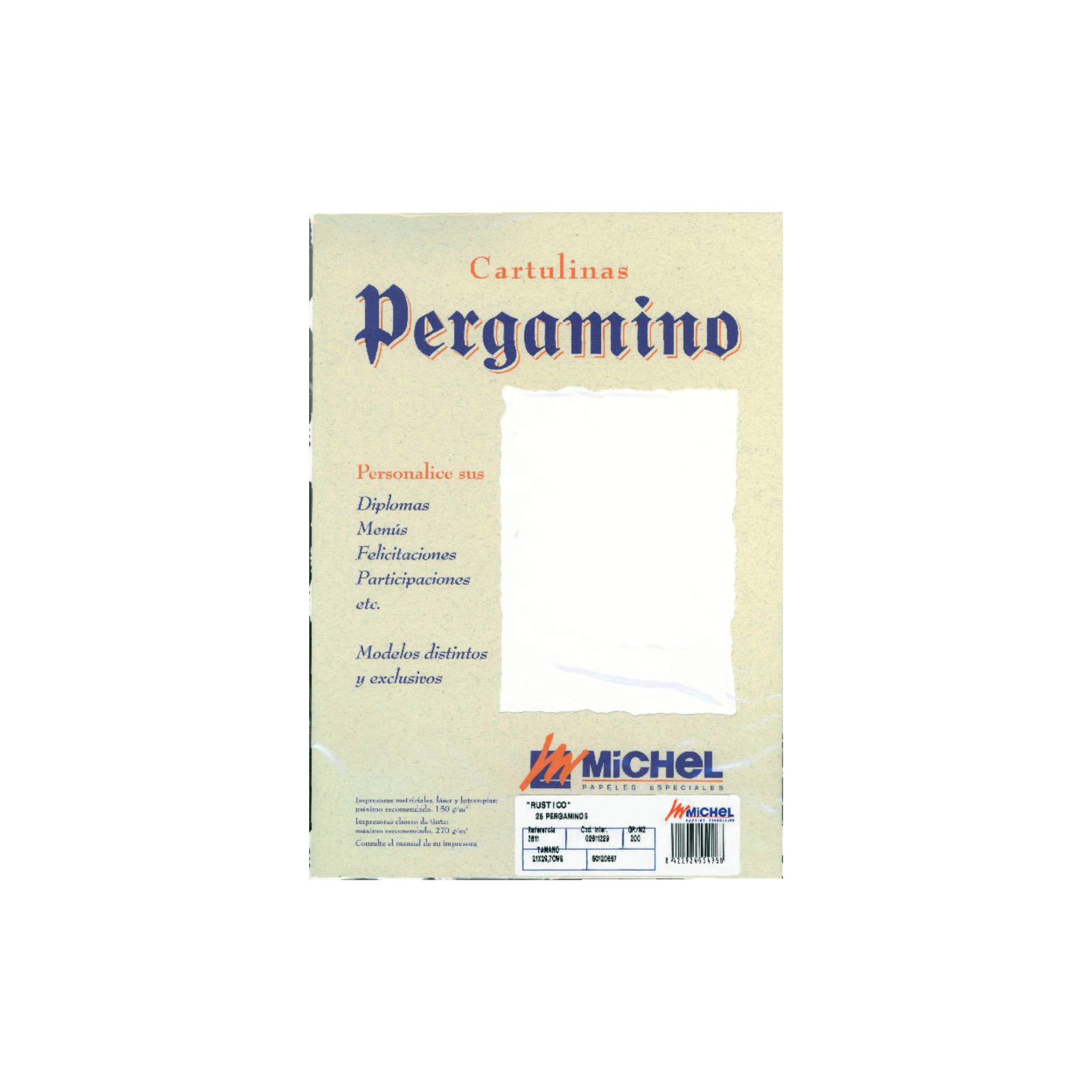 Papel Pergaminho com Bordas. 25 Folhas