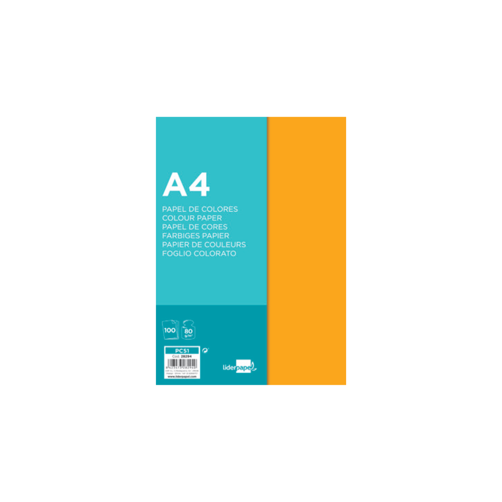Papel de Cor 80 g/m². Embalagem Monocolor