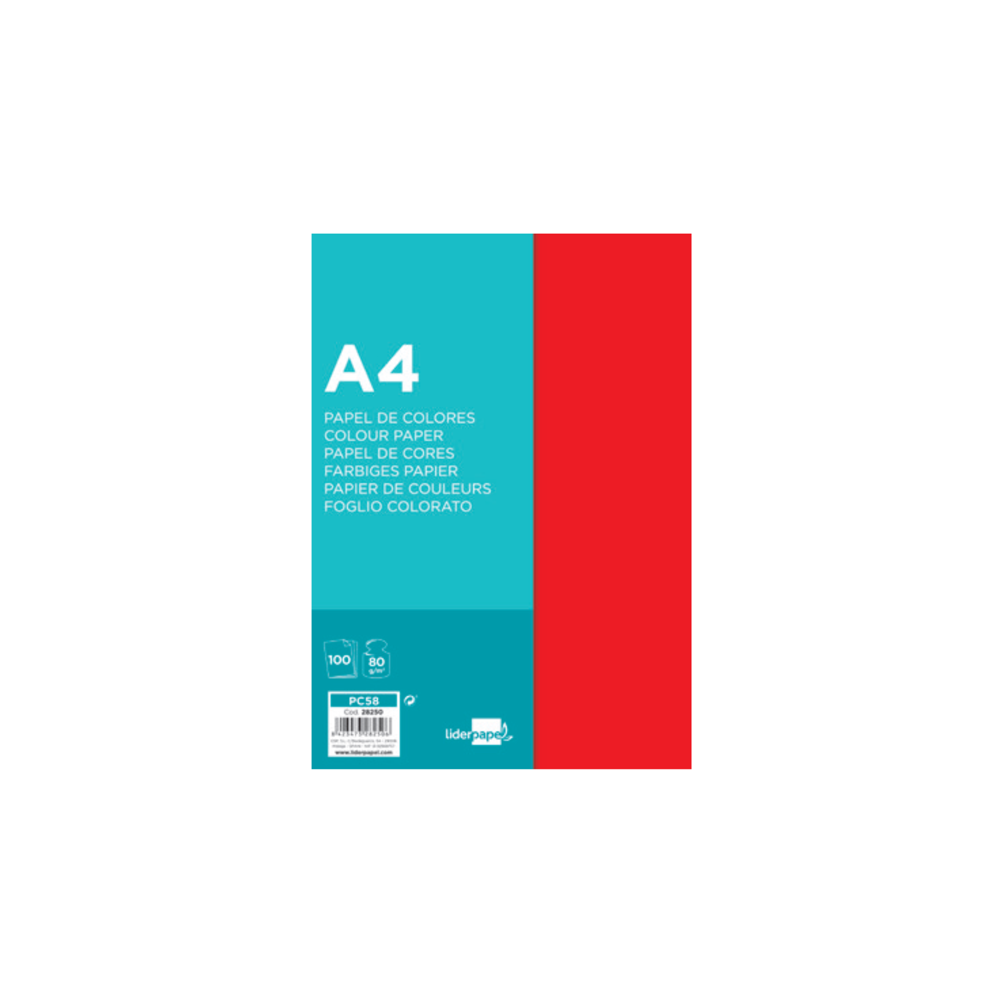 Papel de Cor 80 g/m². Embalagem Monocolor