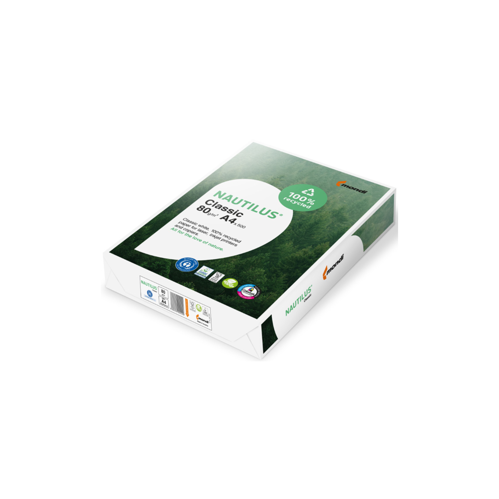 Papel Fotocópia Reciclado 80 g/m² Classic. 500 Folhas DIN A4