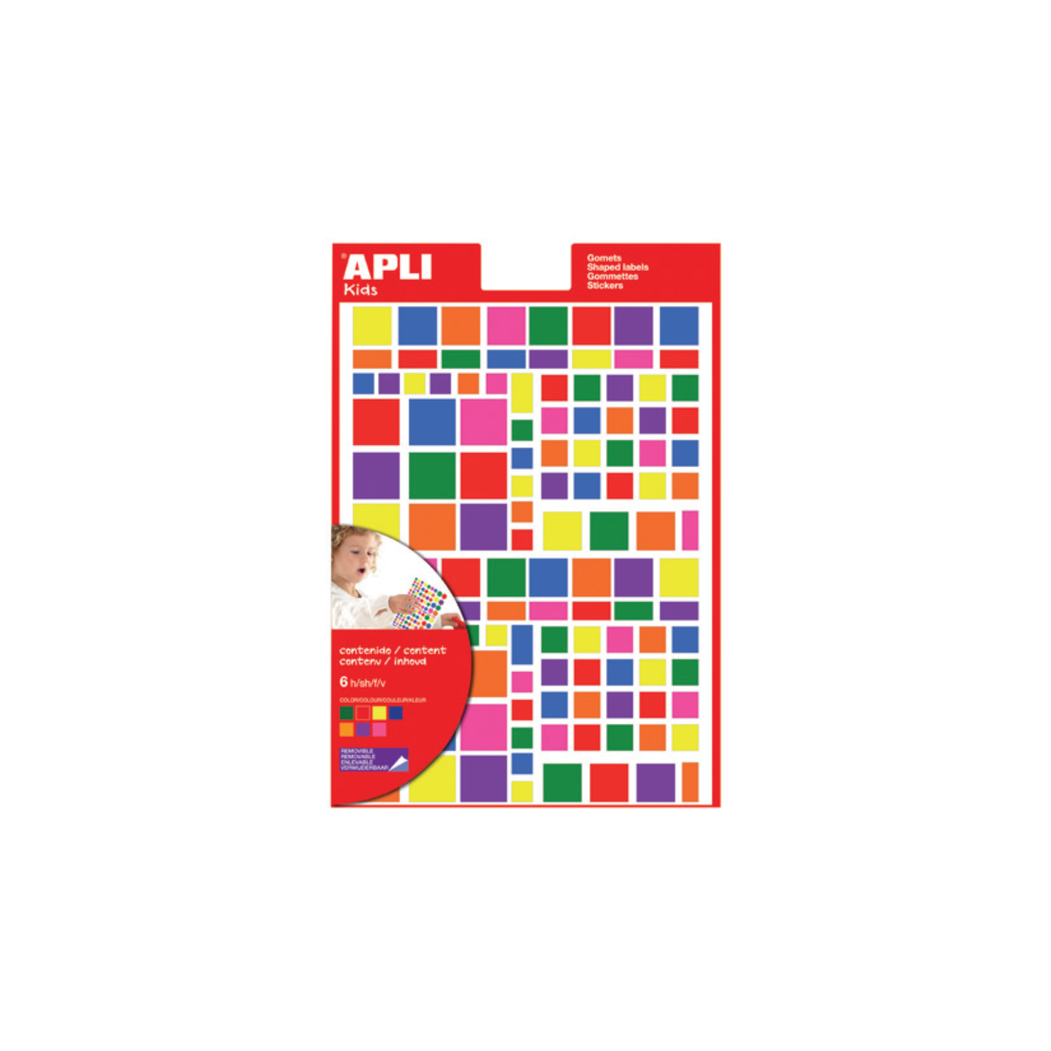 Etiquetas Figuras Geométricas Multicolor / Apli