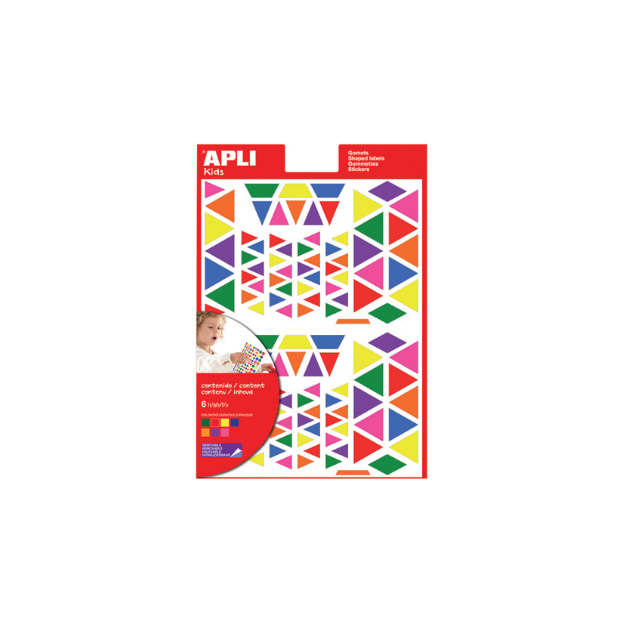 Etiquetas Figuras Geométricas Multicolor / Apli
